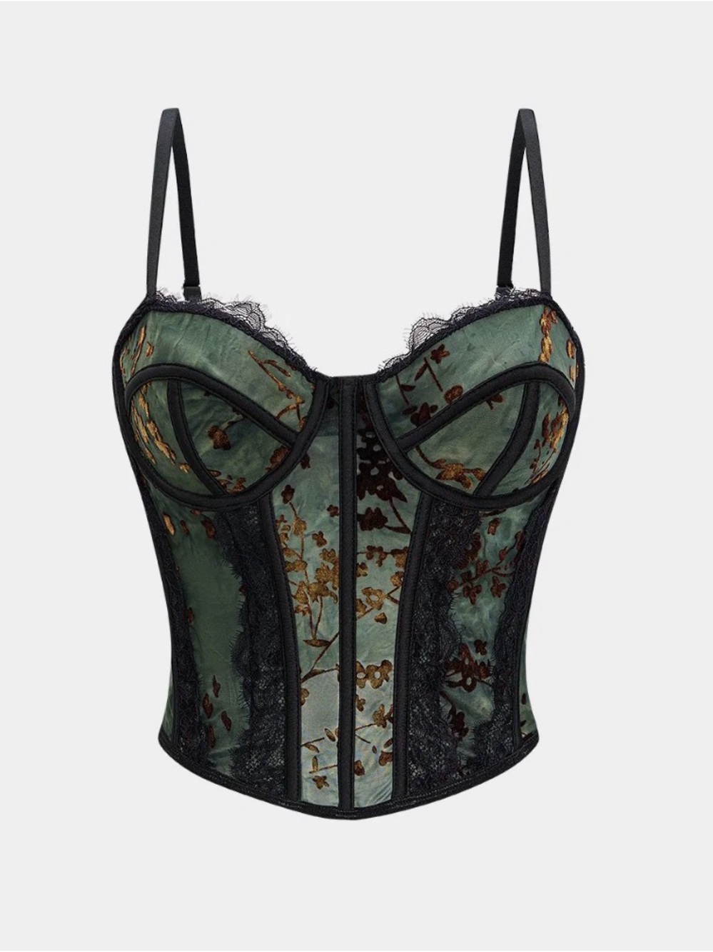 New with tags Micas bustier Corset Camisole with velvet and lace accents